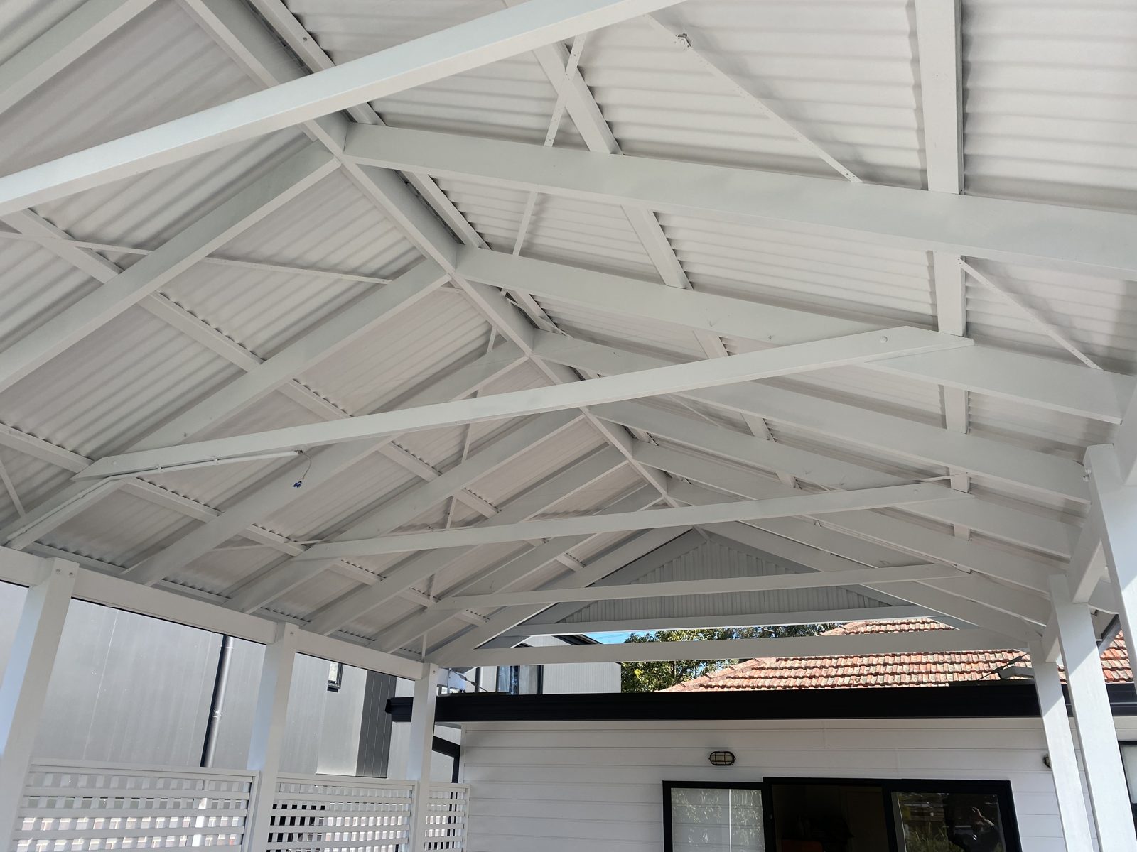 Verandah roof timbers made sound and repainted bright white